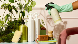 cleaning products being used