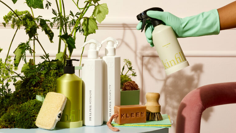 cleaning products being used